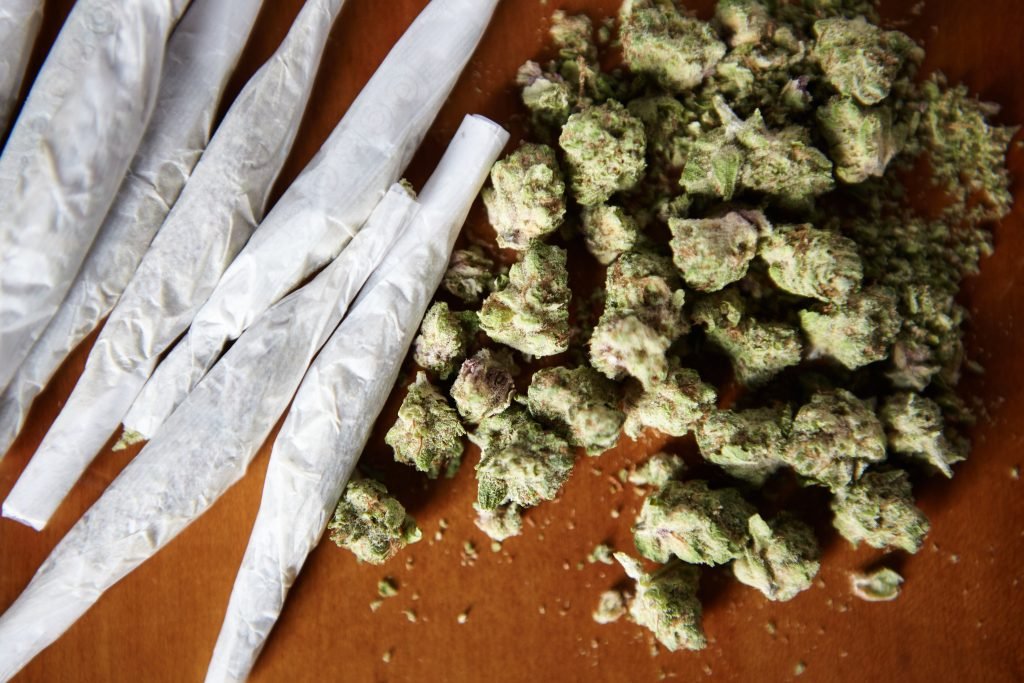 THC and CBD Marijuana with Joints